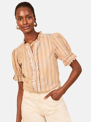love & roses - Blusa en beige: frente