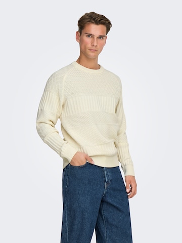 Only & Sons Pullover 'ONSALKAN' i hvid: forside