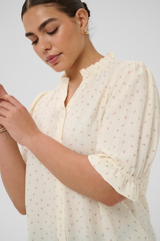 KAFFE CURVE Bluse 'Kitta' in Weiß