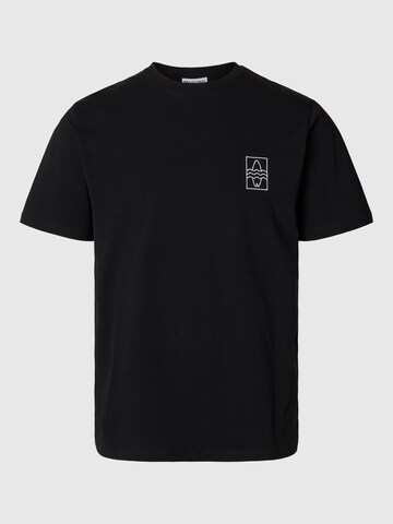 T-Shirt SELECTED HOMME en noir : devant