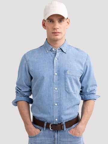BIG STAR Regular fit Button Up Shirt 'Jason' in Blue: front