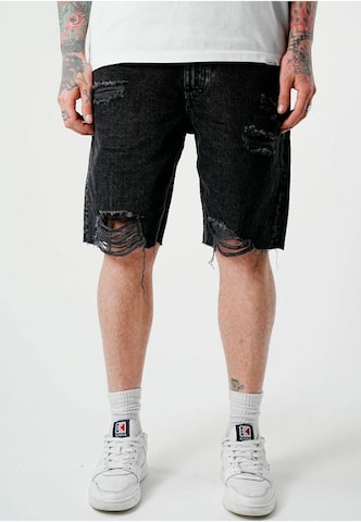 2Y Premium Loosefit Jeans in Schwarz: Vorderseite