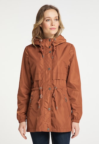 Parka mi-saison DreiMaster Maritim en marron : devant