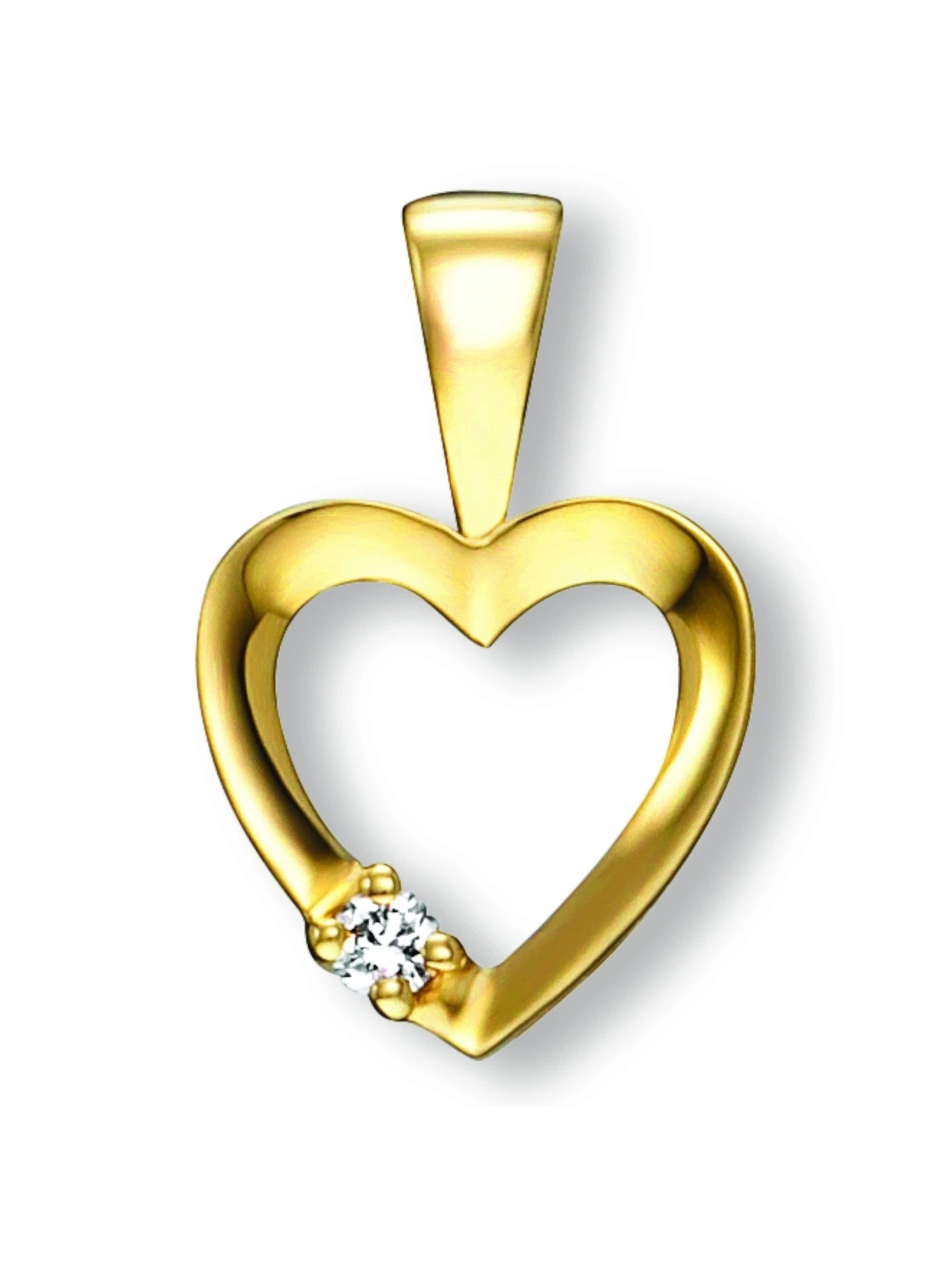 ONE ELEMENT Anhänger 'Herz' in Gold: Vorderseite