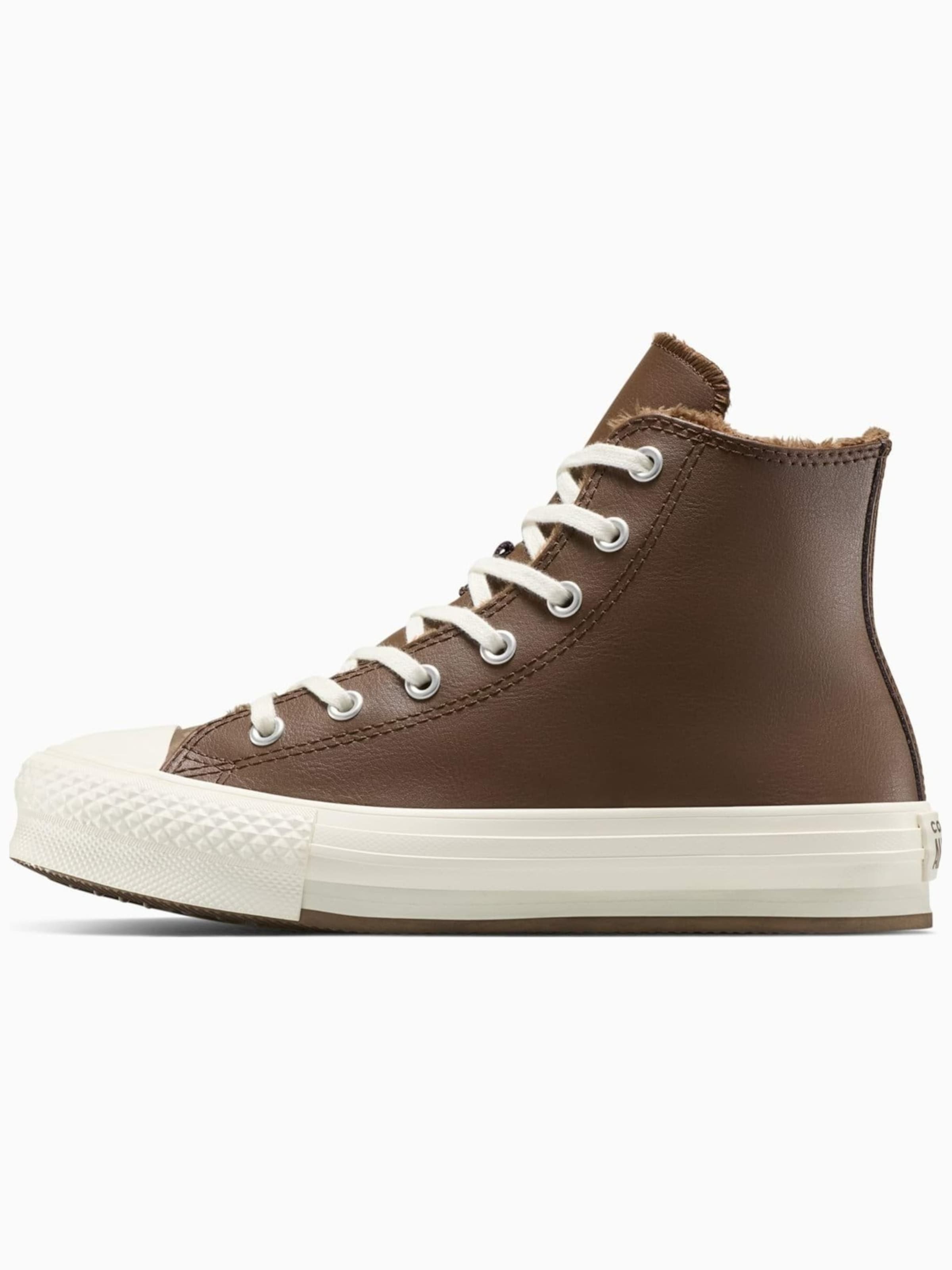 Sneaker alta 'Converse Chuck Taylor All Star Lift Leather Platform' di CONVERSE in marrone