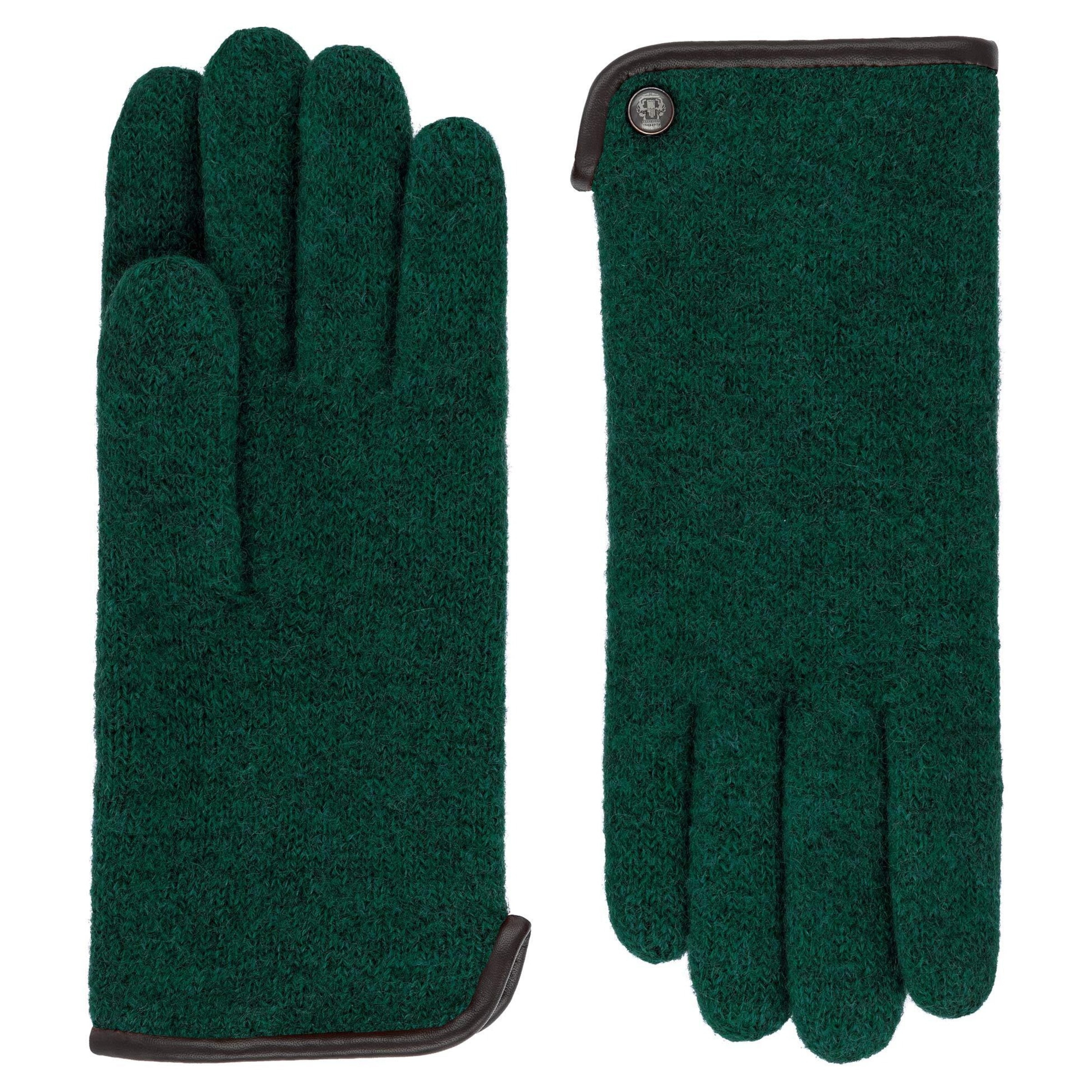 Roeckl Vingerhandschoenen 'FELTED WOOL' in Groen: voorkant