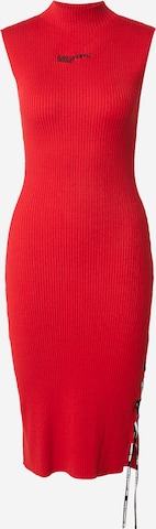 KARL LAGERFELD JEANS - Vestido de malha em vermelho: frente
