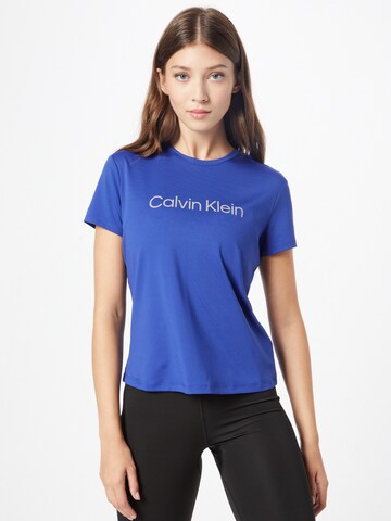 T-shirt fonctionnel Calvin Klein Sport en bleu : devant