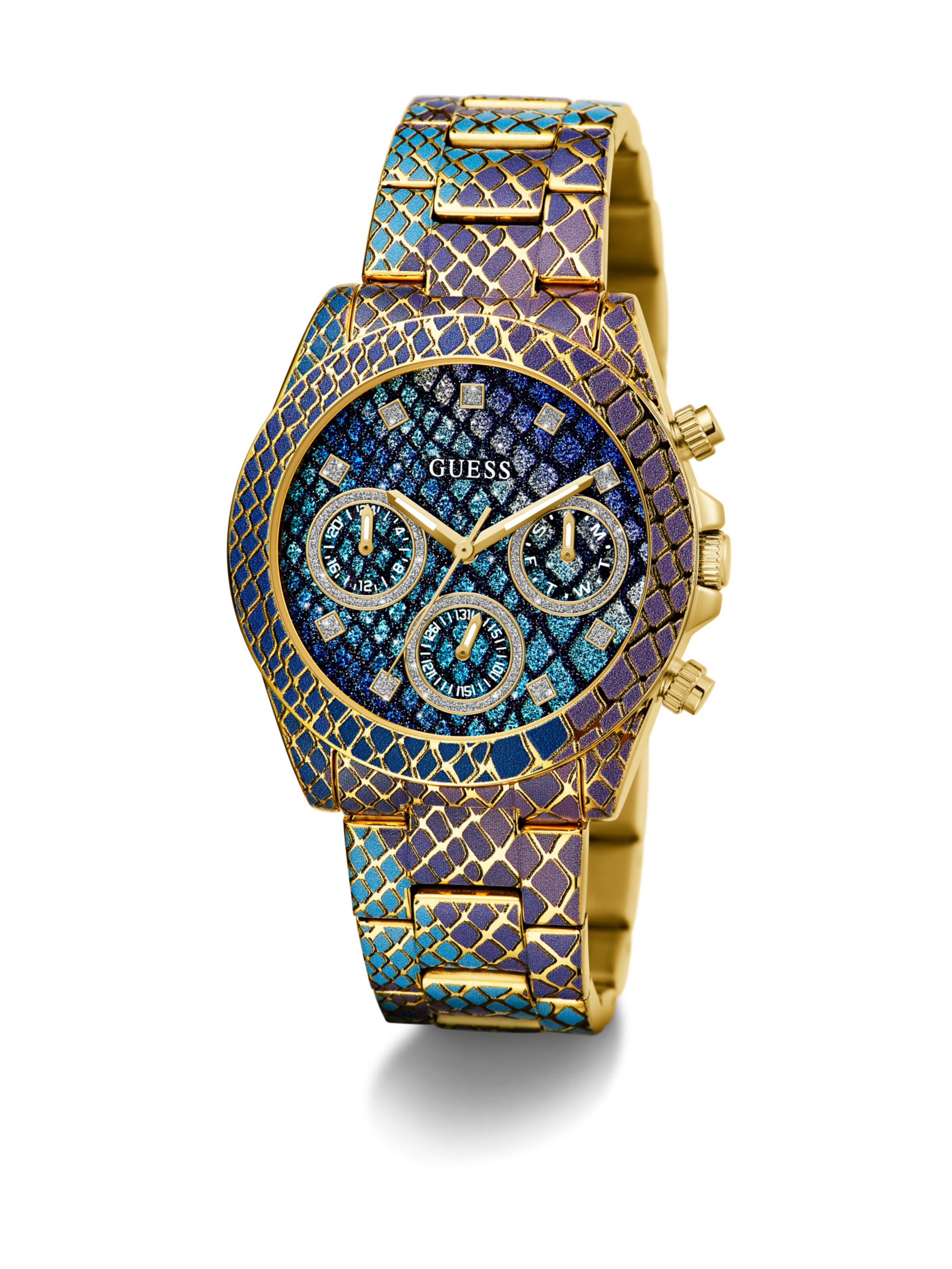 GUESS Analogt ur 'Serpentina' i lilla