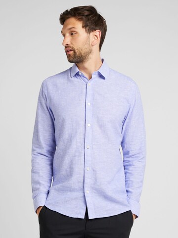 Only & Sons Slim fit Button Up Shirt 'ONSCAIDEN' in Blue: front
