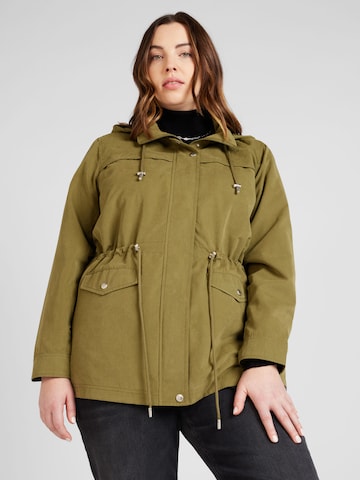 ONLY Carmakoma Between-Seasons Parka 'Starline Spring' in Green: front