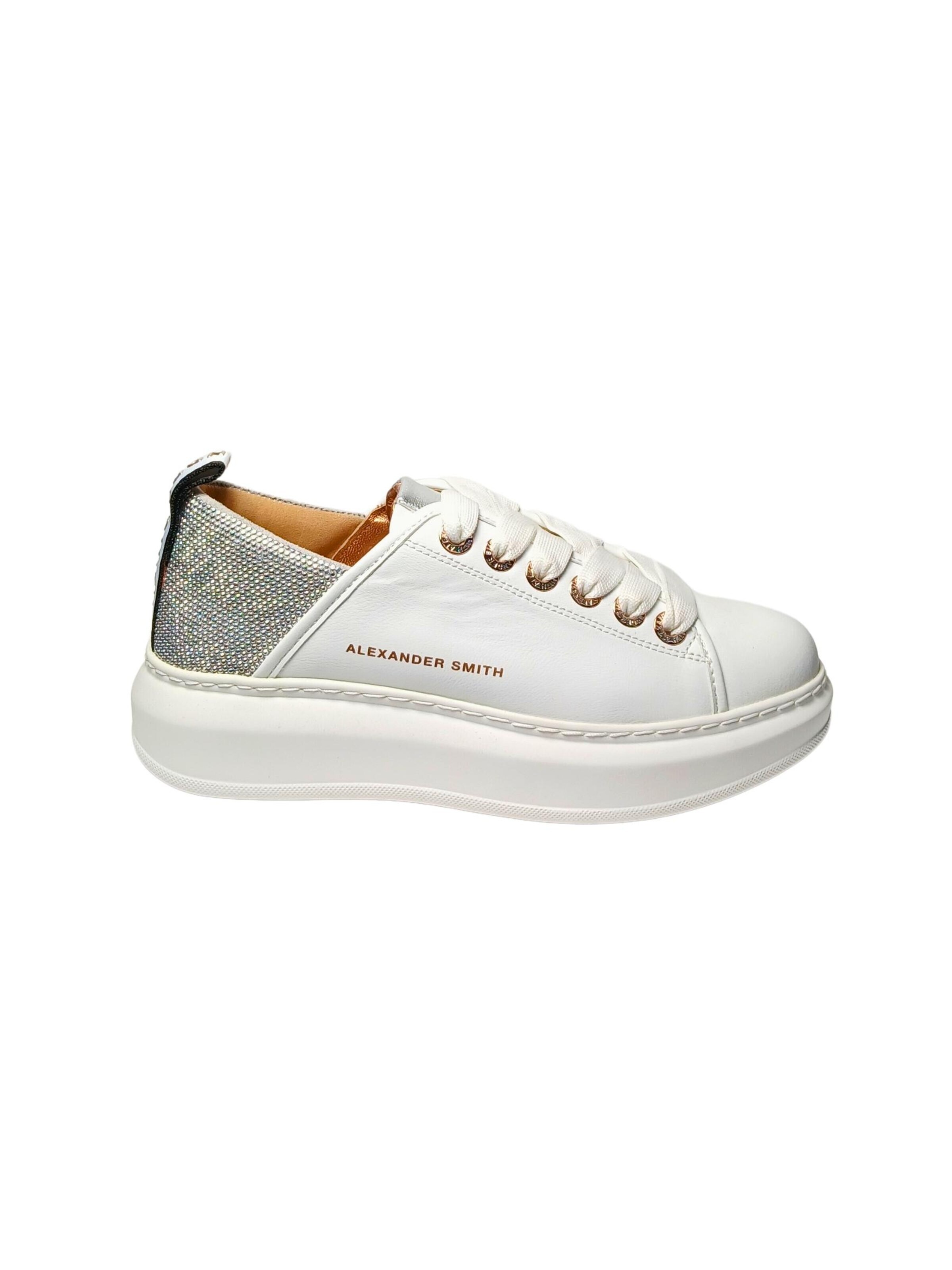 Sneaker bassa di Alexander Smith in bianco: frontale