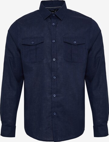 Threadbare Comfort fit Button Up Shirt 'Collins' in Blue: front