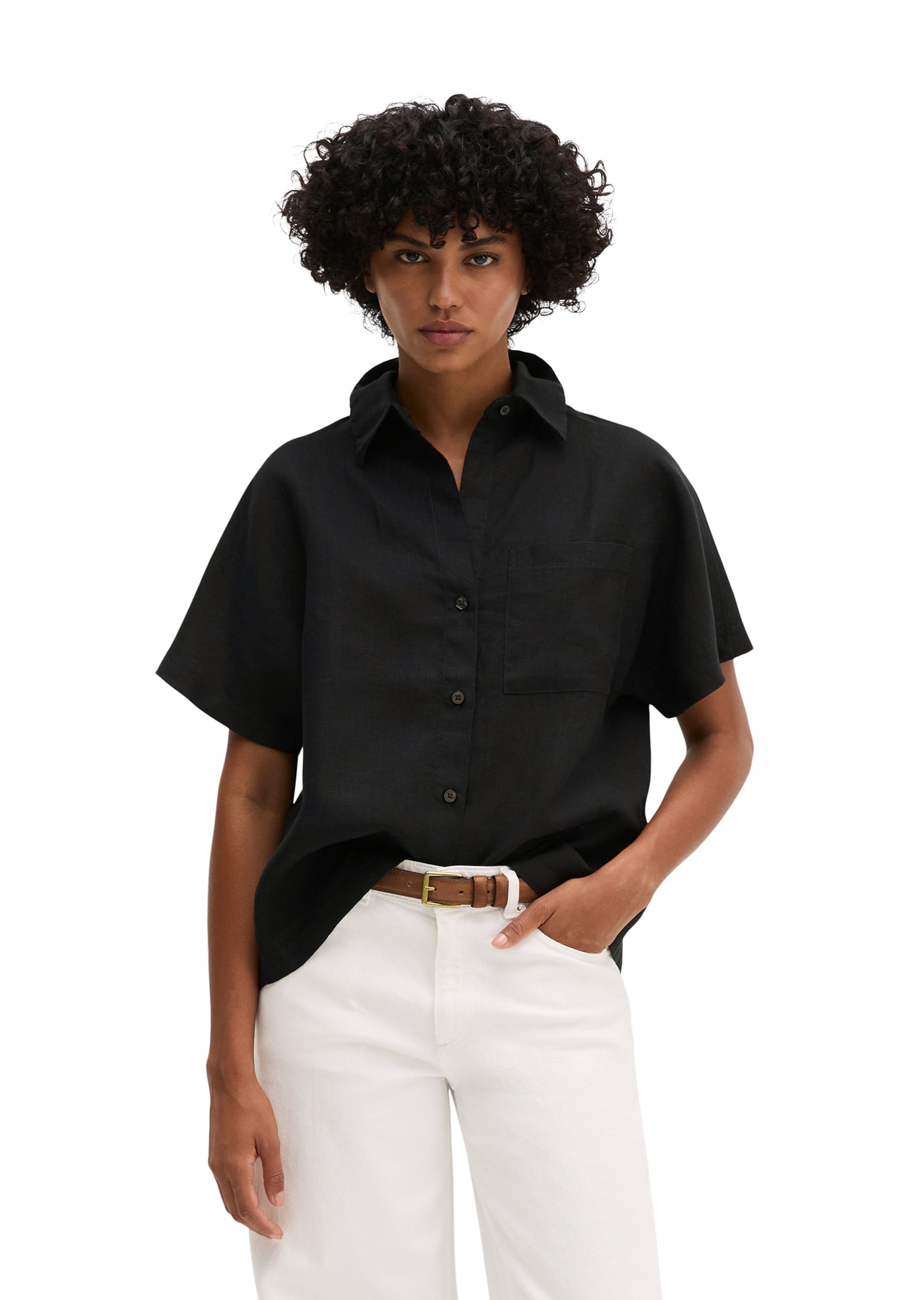 Marc O'Polo Bluse in Schwarz: Vorderseite