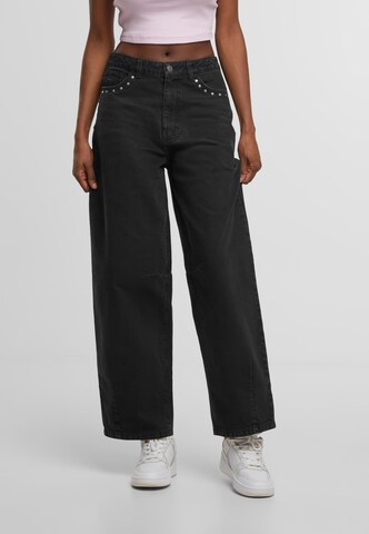 Karl Kani Wide leg Jeans in Black: front