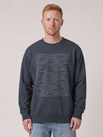 Felpa 'Doodle Cats' di Watapparel in grigio: frontale