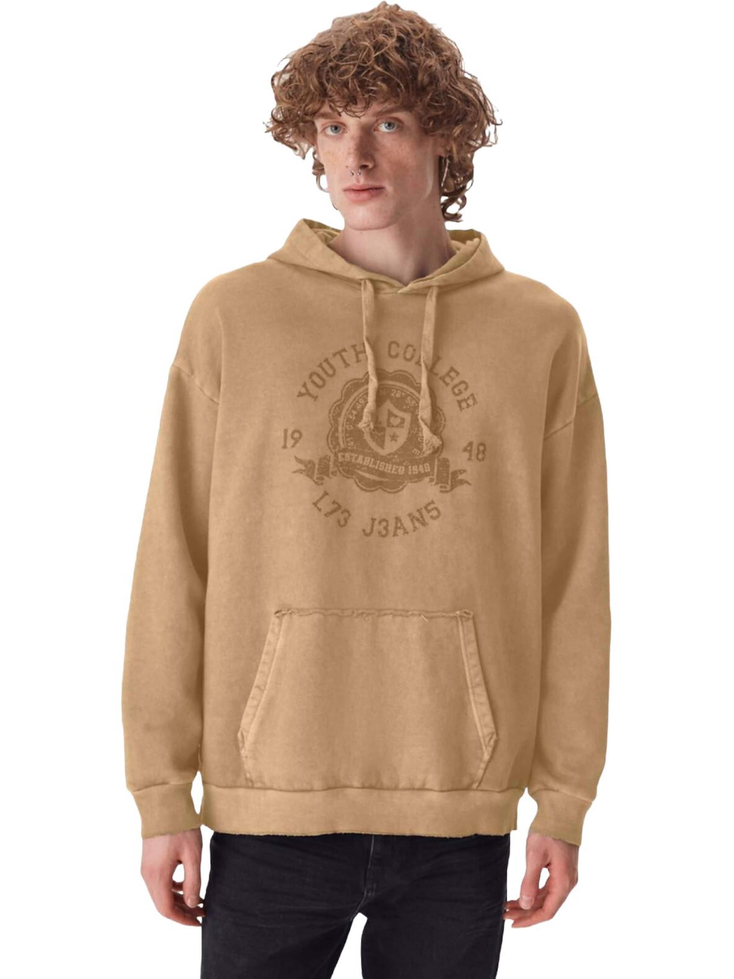LTB Jeans - Sudadera 'LTB Jeans Herren-Sweatshirt mit Print' en beige: frente