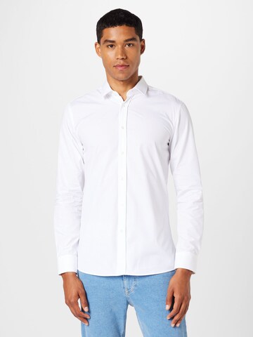 HUGO Red Slim fit Button Up Shirt 'Elisha' in White: front
