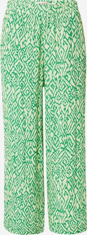 ICHI Wide leg Broek 'Marrakech' in Groen: voorkant