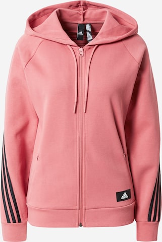 ADIDAS SPORTSWEAR Athletic Zip-Up Hoodie 'Future Icons 3-Stripes ' in Pink: front