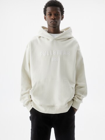 Sweat-shirt Pull&Bear en blanc : devant