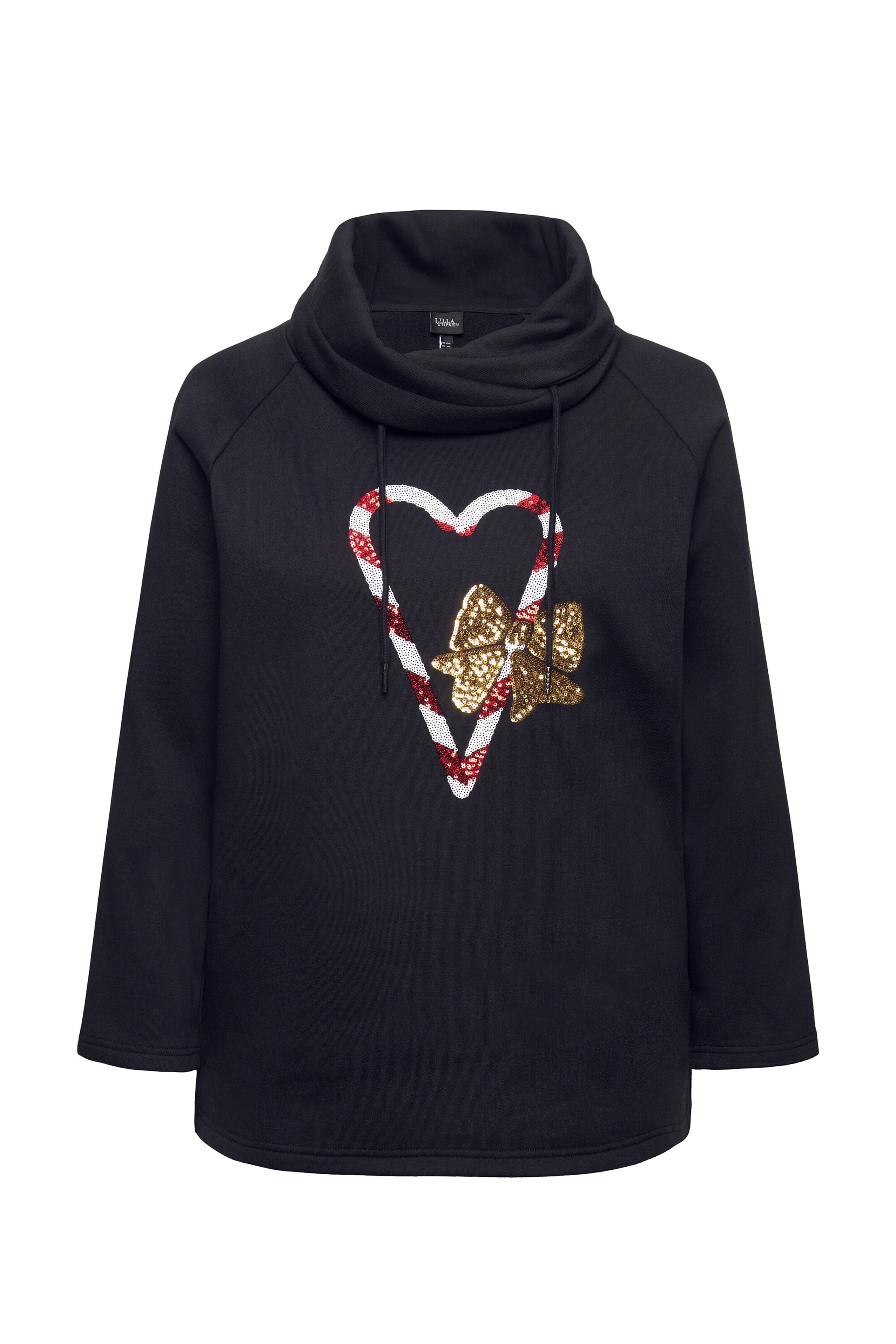 Bluză de molton de la Ulla Popken pe negru: față