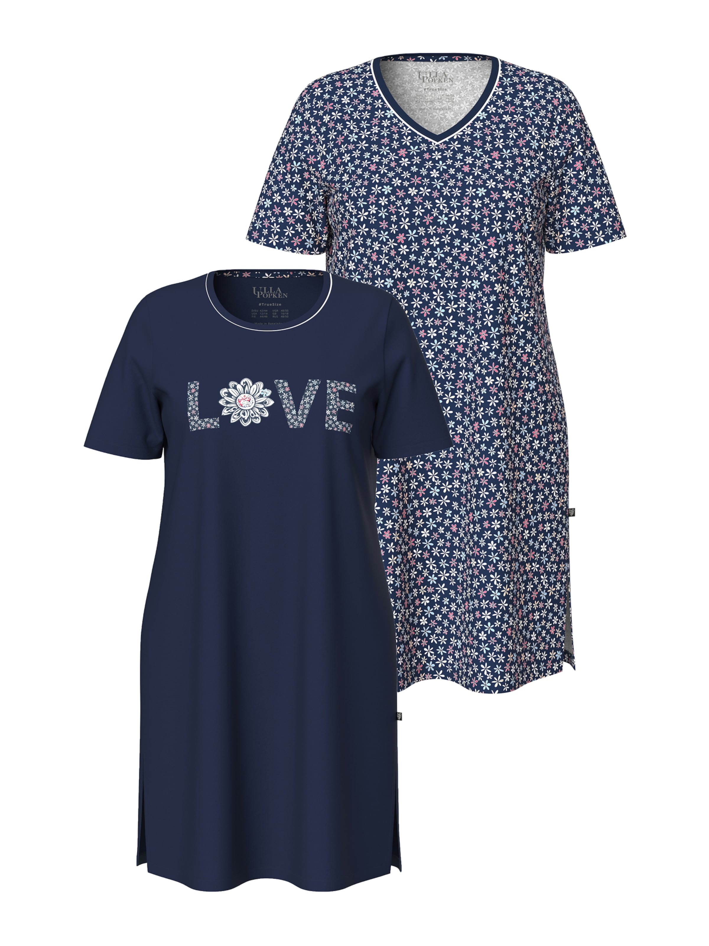 Ulla Popken Nočná košieľka - Modrá: predná strana