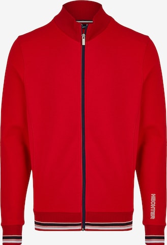 HECHTER PARIS Zip-Up Hoodie in Red: front