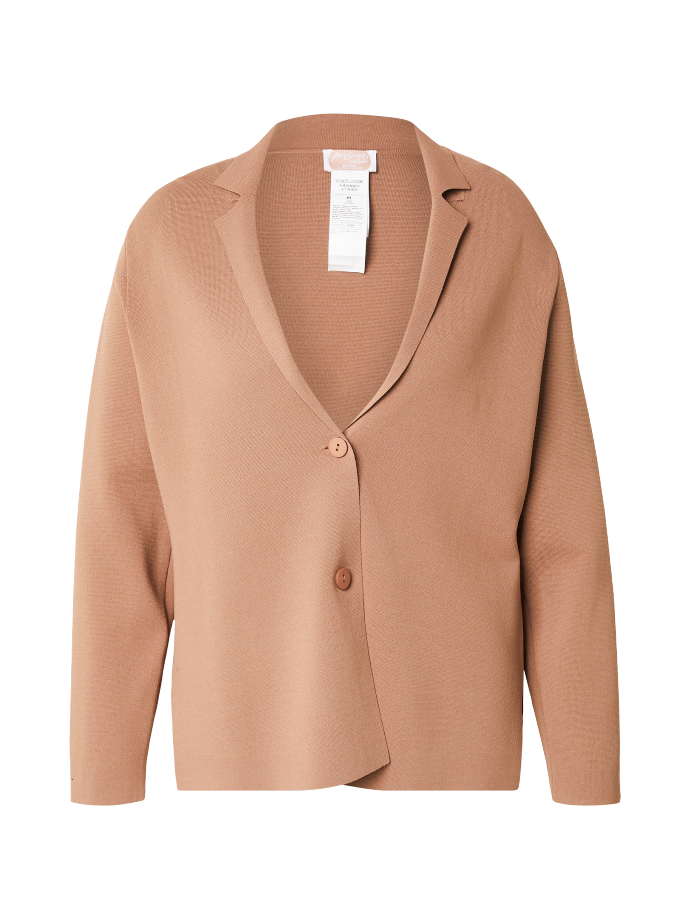 Geacă tricotată 'PANDORO' de la Persona by Marina Rinaldi pe maro: față