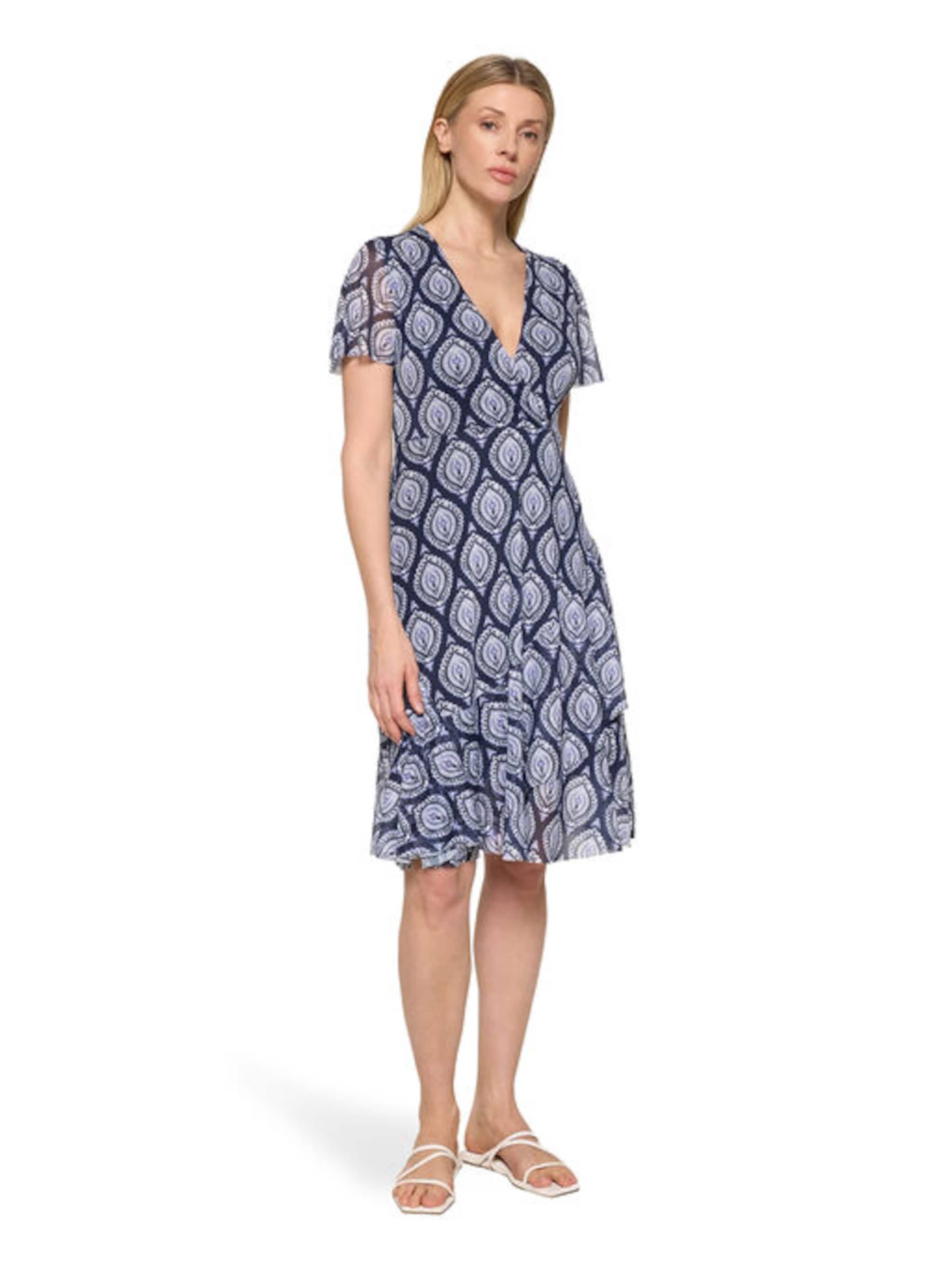 Cartoon Volantkleid mit Rüschen in Blau