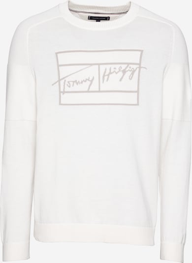 TOMMY HILFIGER Pullover in hellbeige / nachtblau / rot / weiß, Produktansicht