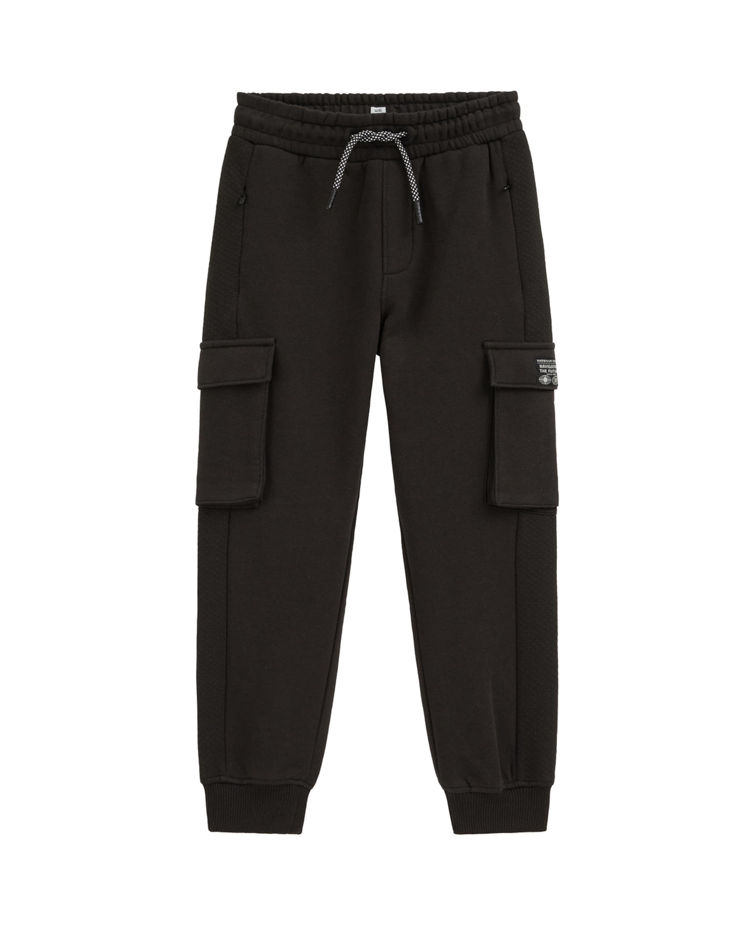 WE Fashion - Tapered Pantalón en negro: frente