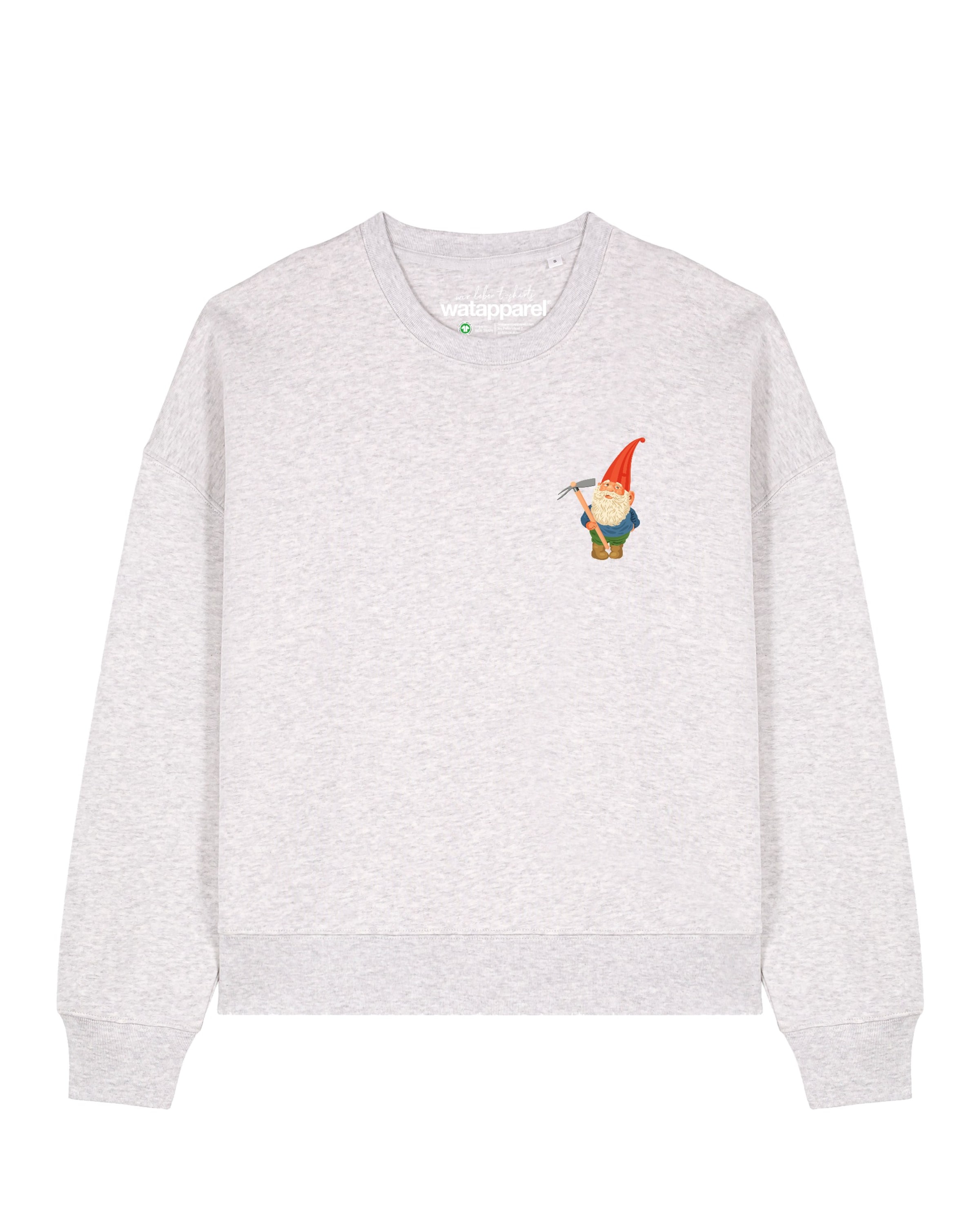 Sweat-shirt 'Gartenzwerg ' Watapparel en gris : devant