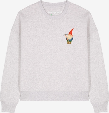 Sweat-shirt 'Gartenzwerg ' Watapparel en gris : devant