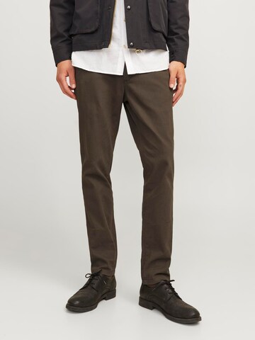 JACK & JONES Slimfit Chino kalhoty 'JJIMarco JJDave' – hnědá: přední strana