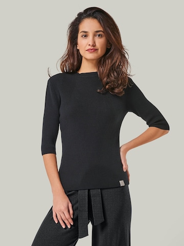 YOU LOOK PERFECT Sweater 'PULLOVER DARIA - Kurzarm Pullover mit Stehkragen' in Black: front