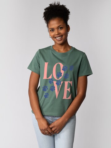 T-shirt 'Pfotenliebe' Watapparel en vert : devant