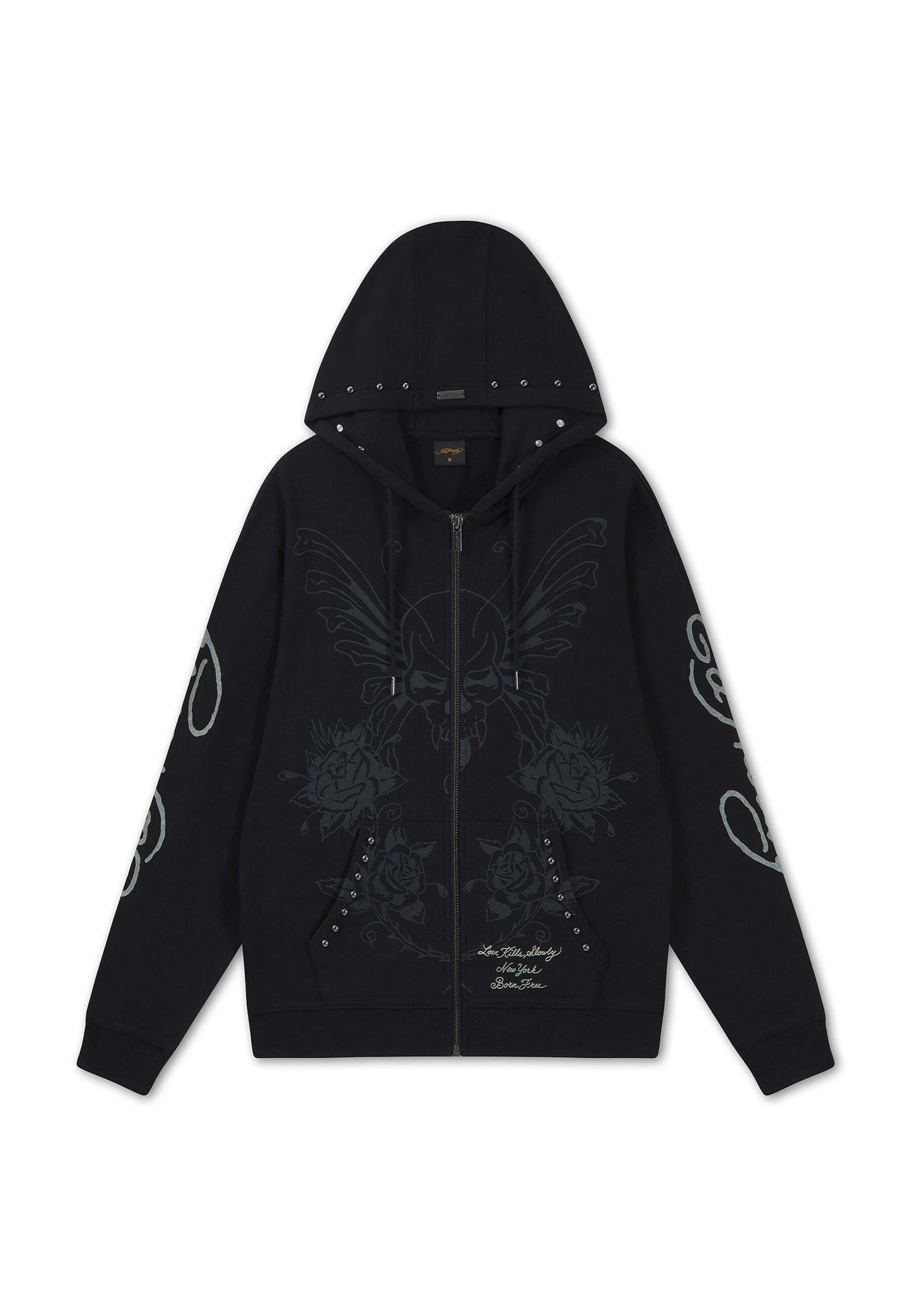 Ed Hardy Sweatjakke ' Love Kills' i sort: forside