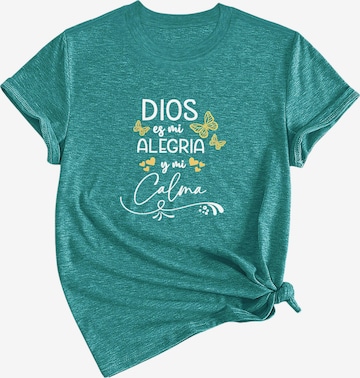 GORHEY Shirt 'Women's Summer Short-Sleeve Shirt with Slogan Print Slogan Tees' in Blue: front