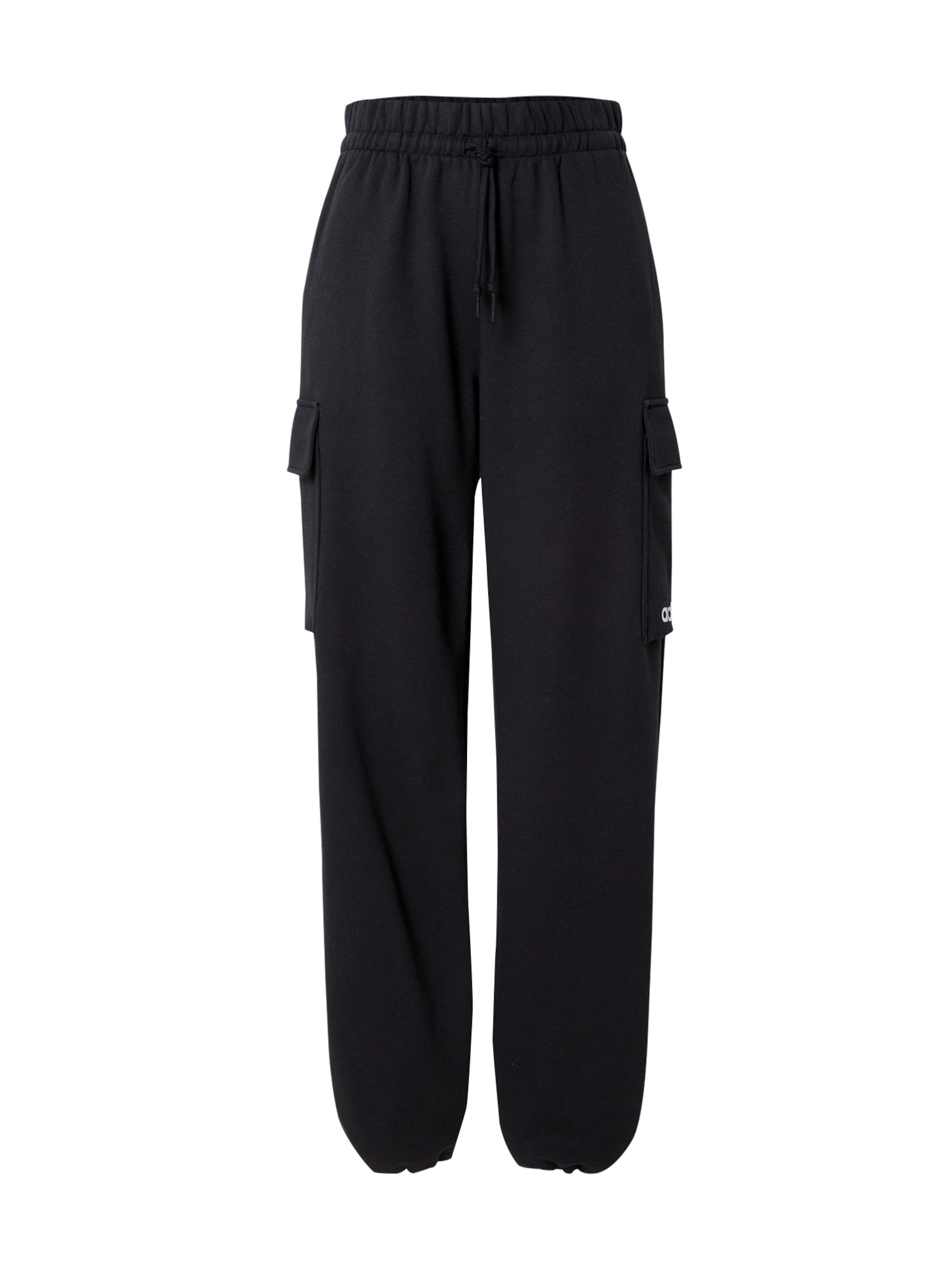 Wide leg Pantaloni sport de la ADIDAS SPORTSWEAR pe negru: față