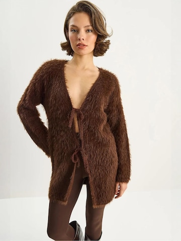 Bianco Lucci Gebreid vest in Bruin