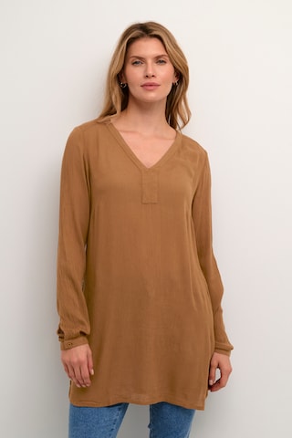 KAFFE CURVE Tunic in Brown: front