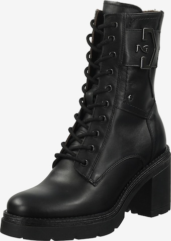 Nero Giardini Lace-Up Ankle Boots in Black: front