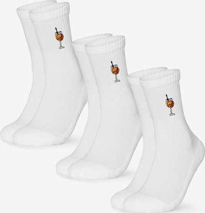 Occulto Chaussettes 'Robin' en orange / noir / blanc, Vue avec produit