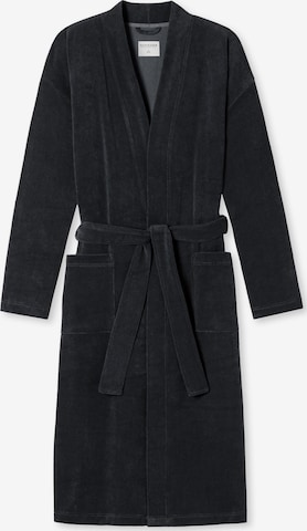 SCHIESSER Long Bathrobe 'Feather Terry' in Grey: front