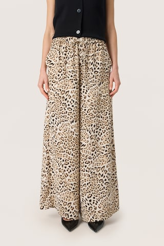 SOAKED IN LUXURY Wide leg Broek 'Shirley' in Beige