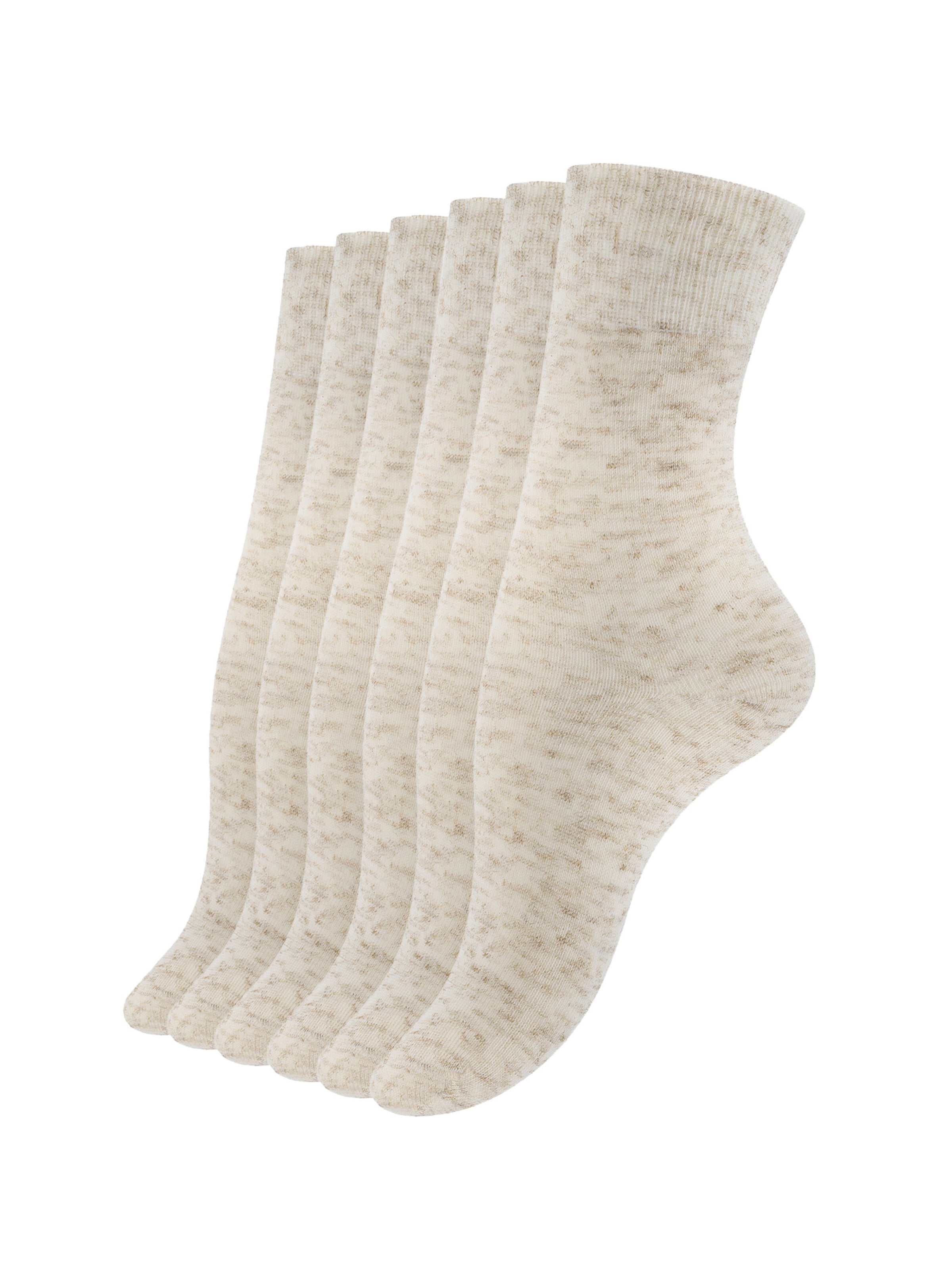Cotton Prime Socks in Beige: front