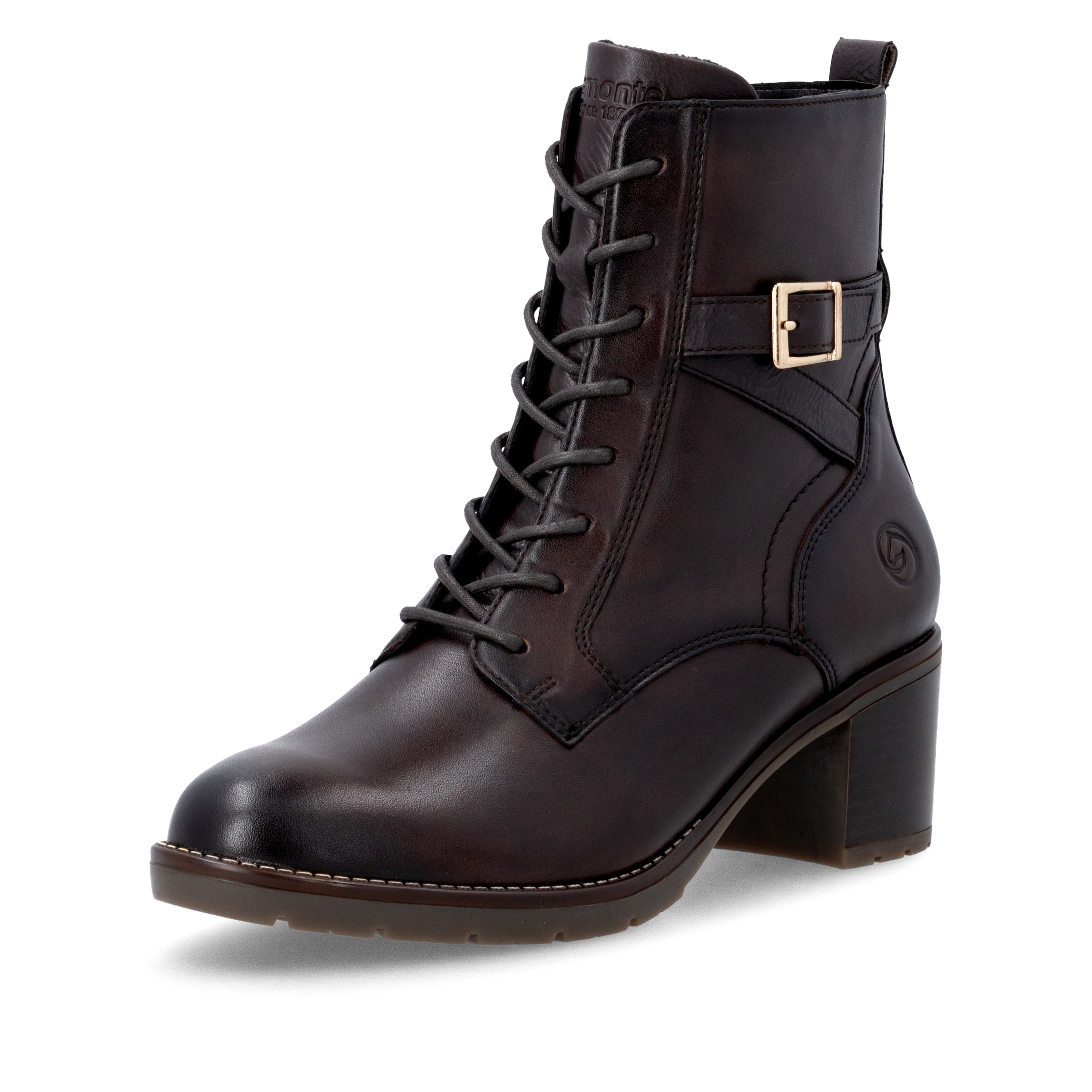 Stivaletto stringato ' D2A74 ' di REMONTE in marrone: frontale