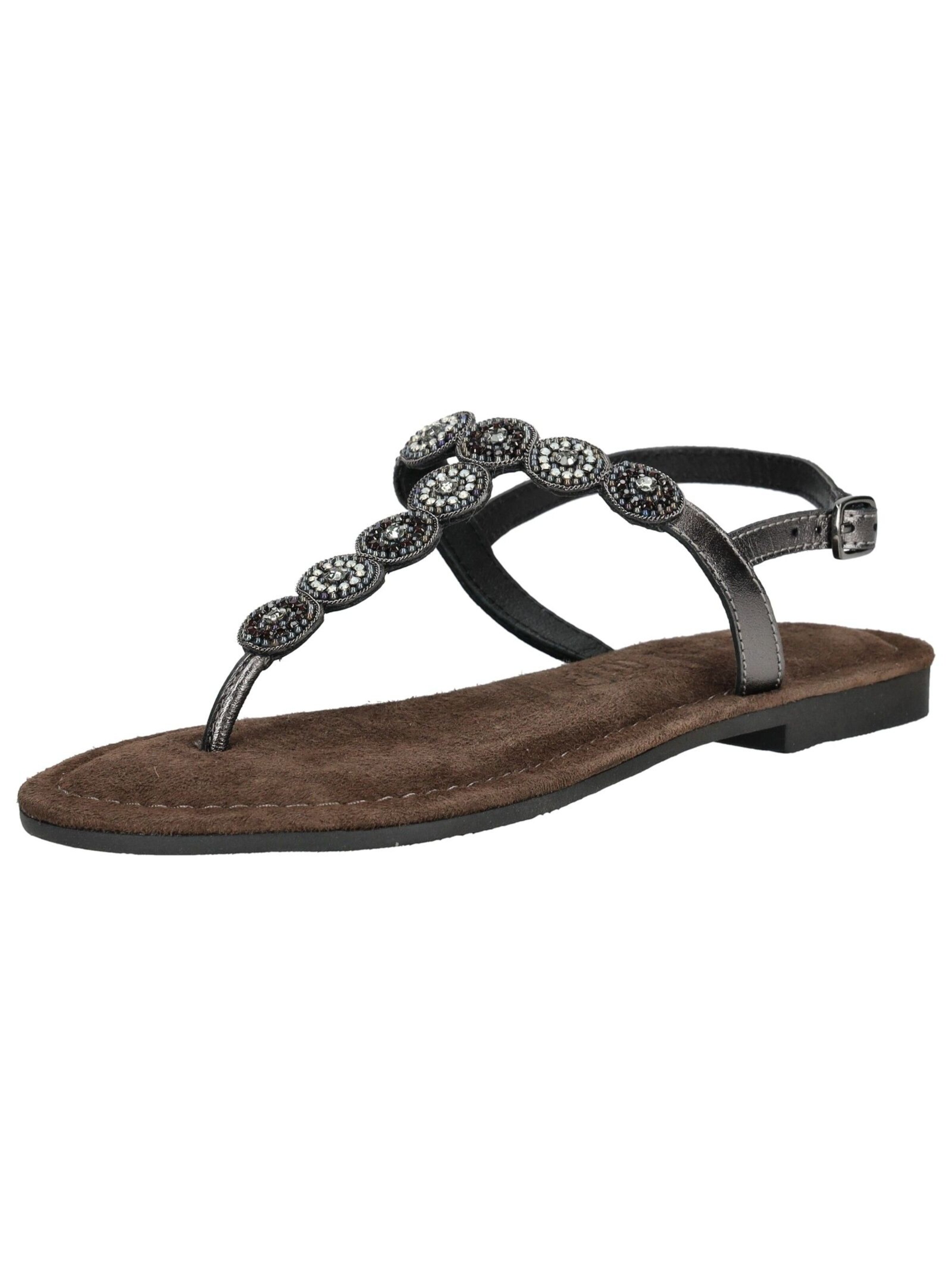 LAZAMANI T-Bar Sandals in Black: front