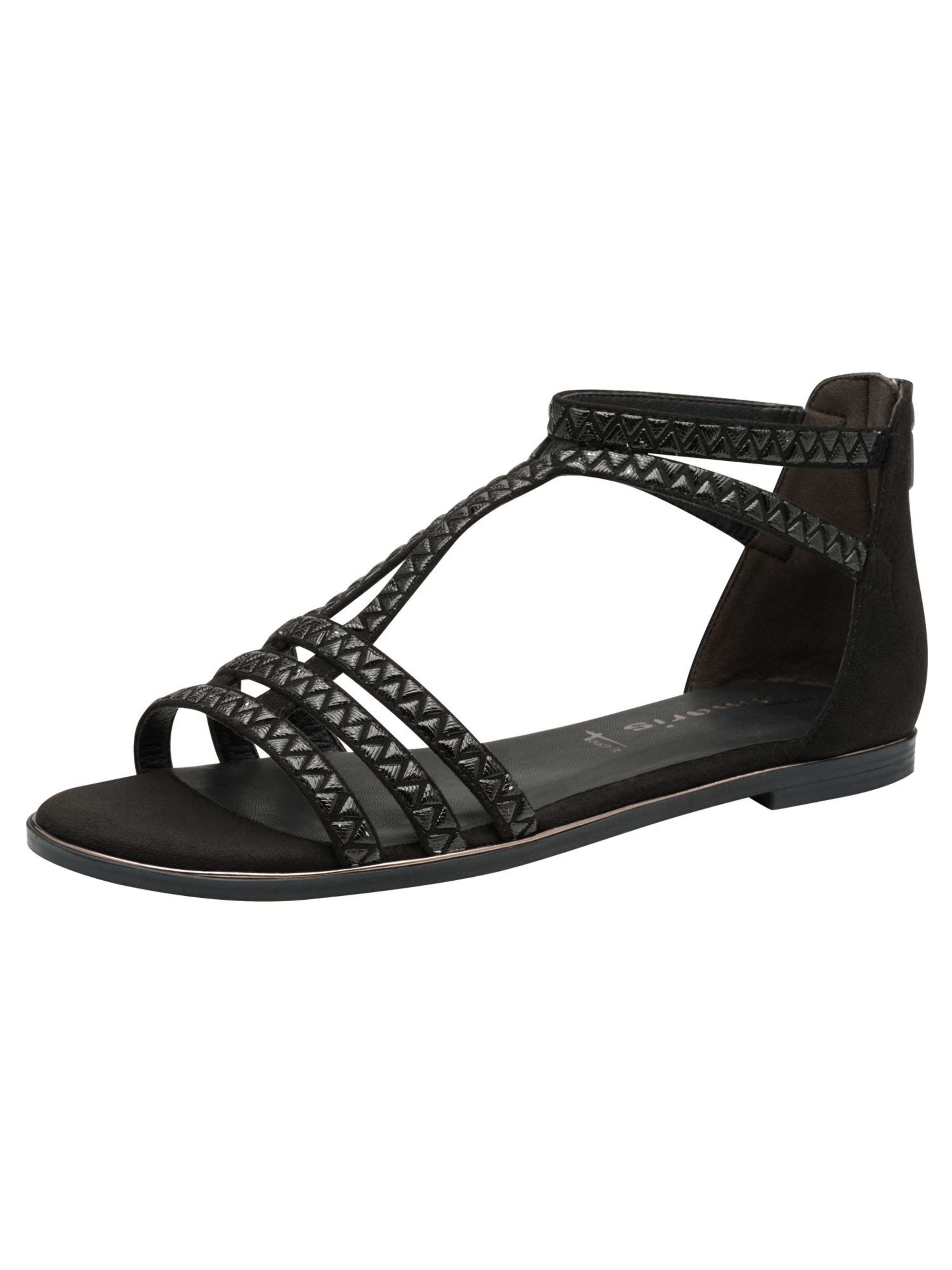 Sandales Tamaris en noir : devant